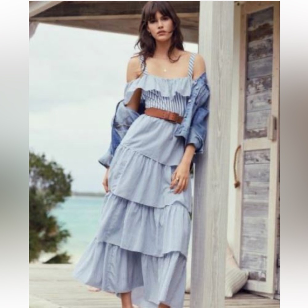 Victoria's Secret Dream Angels Wild at Heart Boho Tiered Ruffle MAXI DRESS L NWT - Picture 2 of 16